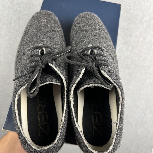 Cole Haan Zerogrand Wing Ox Dress Shoes Mens Size 7.5M Black Wool Wingtip - Picture 5 of 13